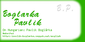 boglarka pavlik business card